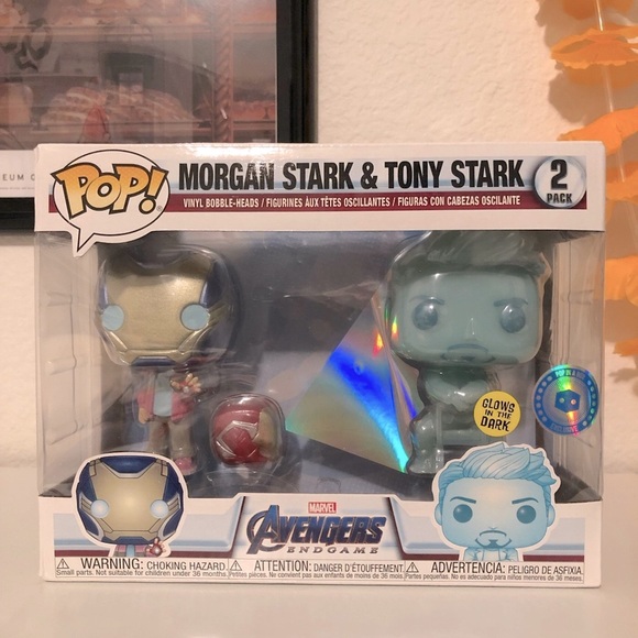 PIAB Exclusive GITD Morgan & Tony Stark Funko Pop! Bobble-Head Vinyl Figure - Picture 4 of 16